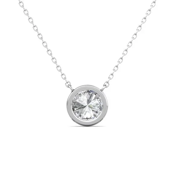 Certified 1ct. t.w. Brilliant Cut Diamond Necklace - Picture 4 of 15